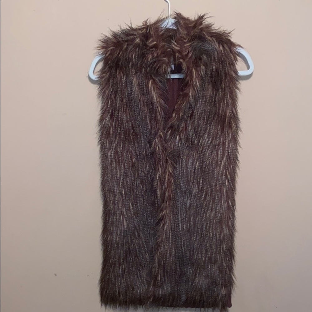 RXB Faux Fur Vest Brown Sz S